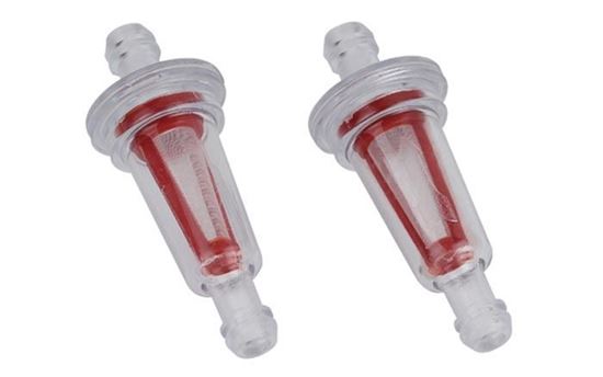 Picture of Fuel Filter - Small Cone - Clear/Red - Nylon Screen - 1/4" (6mm) ID